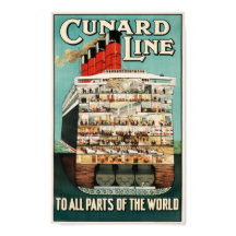 Poster Cunard Line (Para todas as Partes do Mundo)