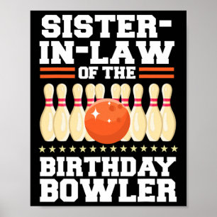 Poster cunhada da Boliche de aniversário do Bowler Bday