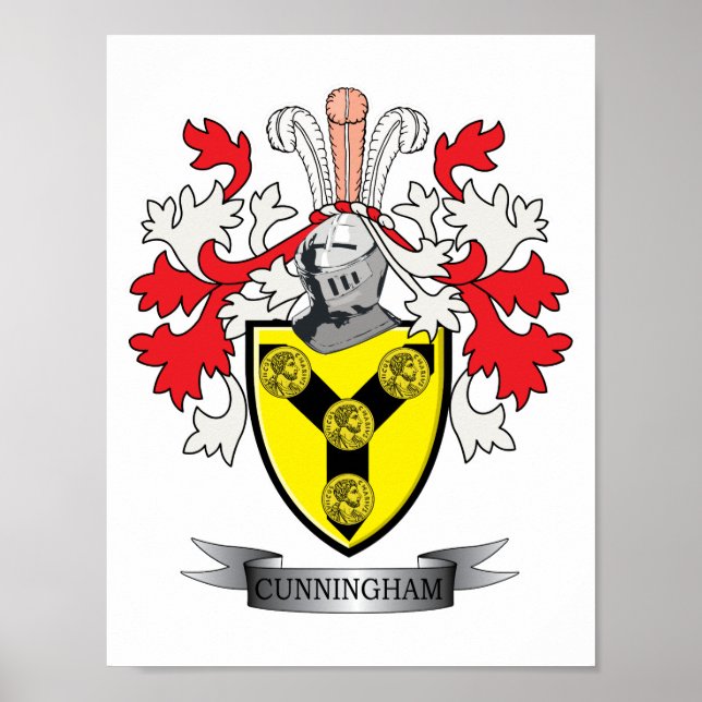 Poster Cunningham Family Crest Casaco de Armas (Frente)