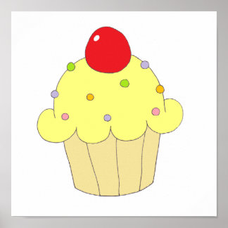 Póster Cupcake amarelo
