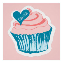 Cupcake Amor Nome personalizado poster