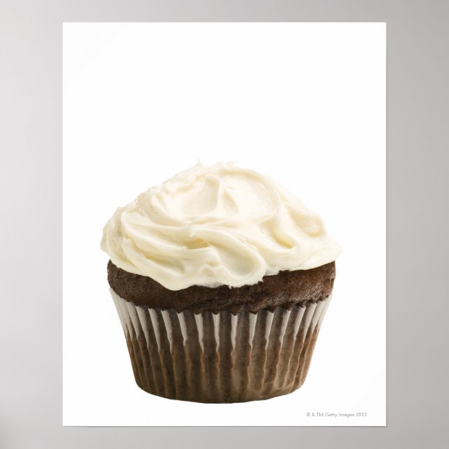 Poster Cupcake com cobertura de chocolate, tomada de estú (Frente)
