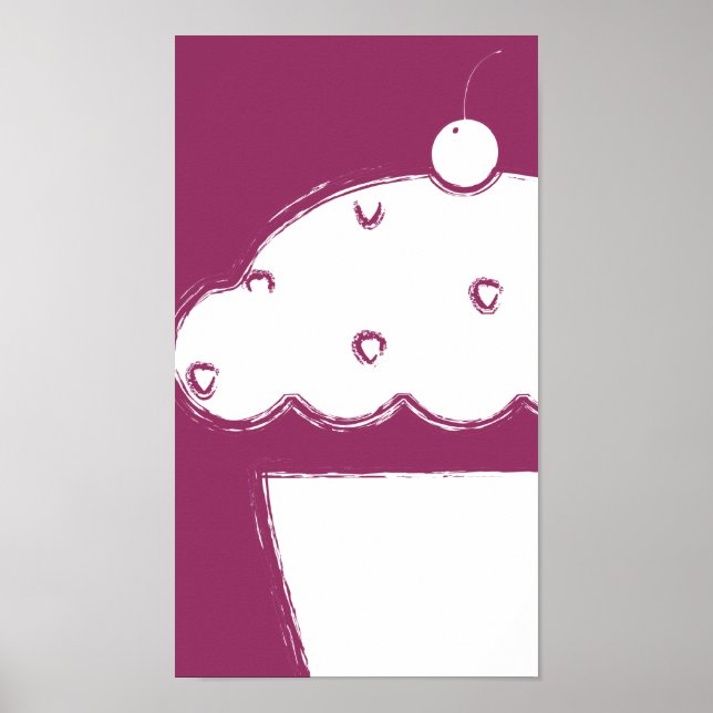 Poster cupcake de cereja (Frente)