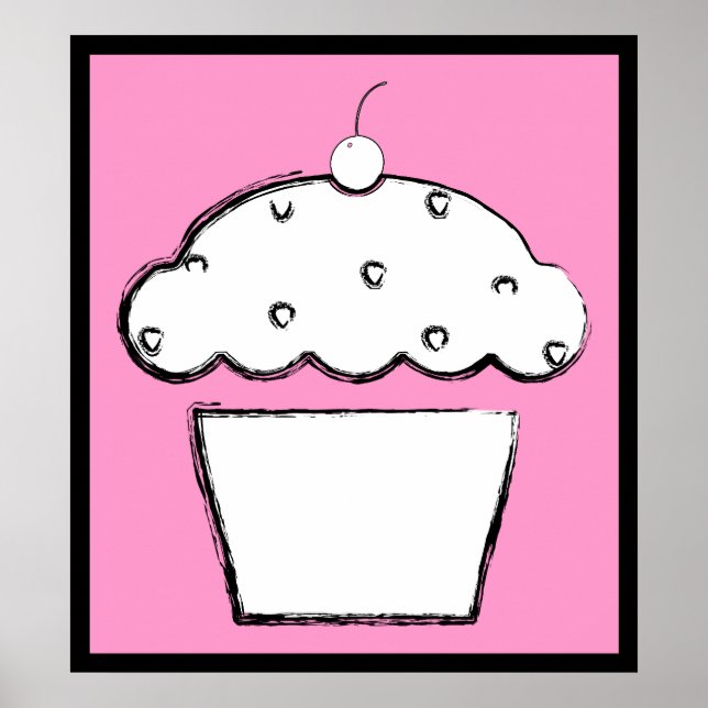 Póster cupcake de cereja (Frente)