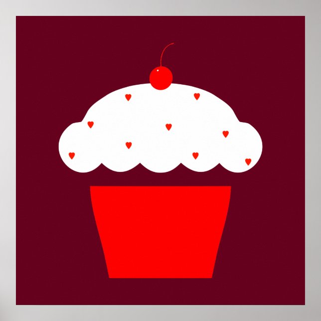 Poster cupcake de cereja (Frente)