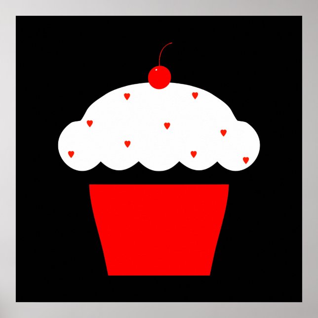 Poster cupcake de cereja (Frente)