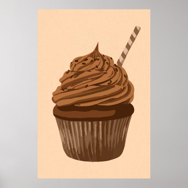 Poster Cupcake de chocolate (Frente)