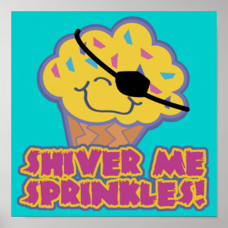 Póster Cupcake de Pirata do Shiver Me Sprinkles