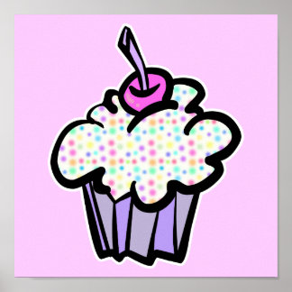 Póster cupcake de pontos pastel