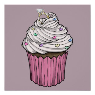 Póster Cupcake de proposta doce