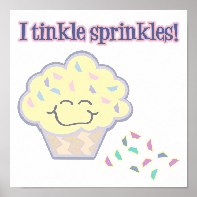 Póster cupcake engraçada sprinkles (Frente)