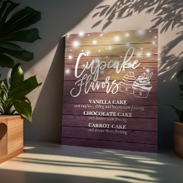 Poster Cupcake Flavors Sinal de casamento Casal Mason Jar
