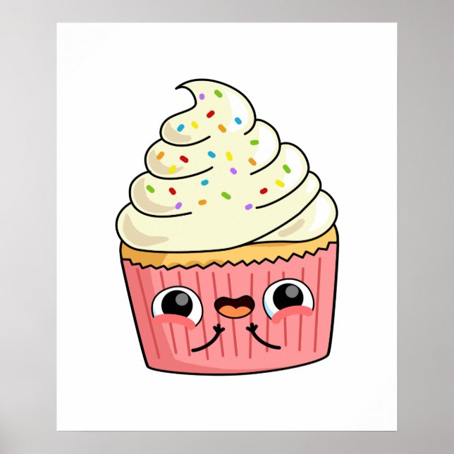 Poster Cupcake Kawaii Cute (Frente)