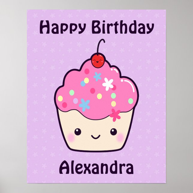 Póster Cupcake rosa-claro (Frente)