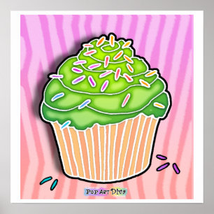 POSTER CUPCAKE rosa Fosco limão