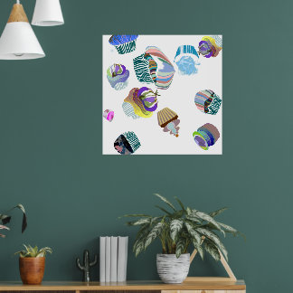 Poster Cupcake verde-verde-verde-azul-marmoreado minimali