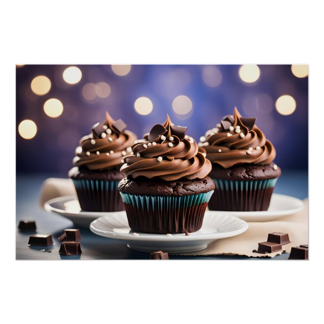 Póster Cupcakes de chocolate (Frente)
