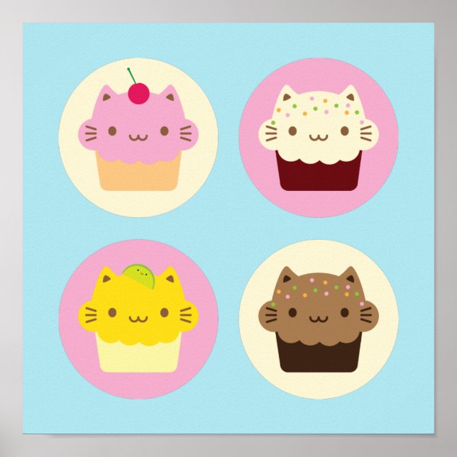 Poster Cupcakes de Gato (Frente)
