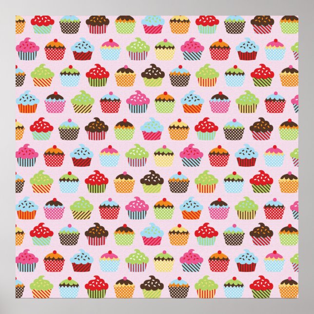 Póster Cupcakes Fofos (Frente)
