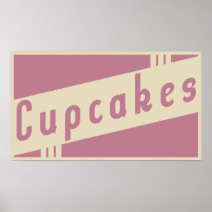 Póster cupcakes retros