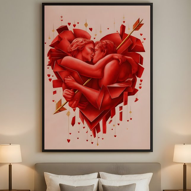 Poster Cupid’s Capture - Modern Romantic Abstract Art (Criador carregado)