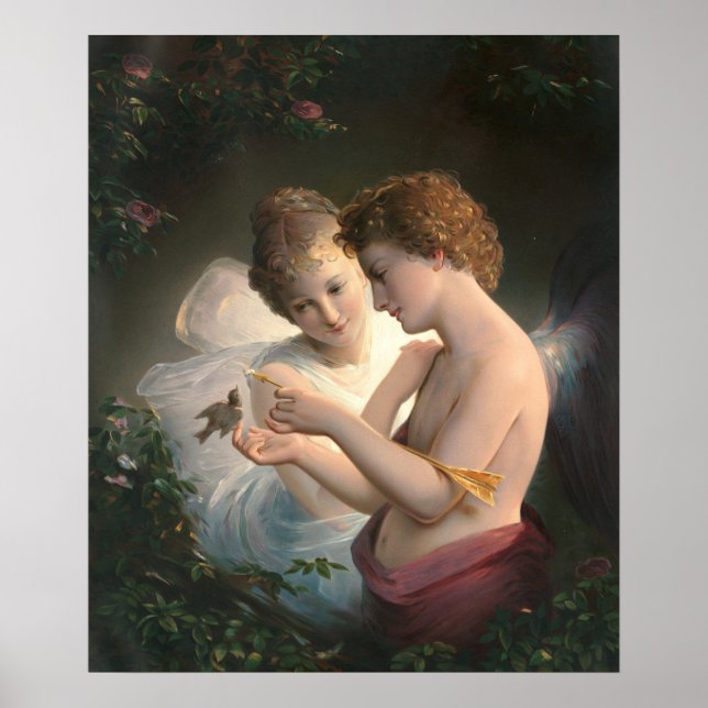 Poster Cupido e Psiquê, Louis Prang (Frente)