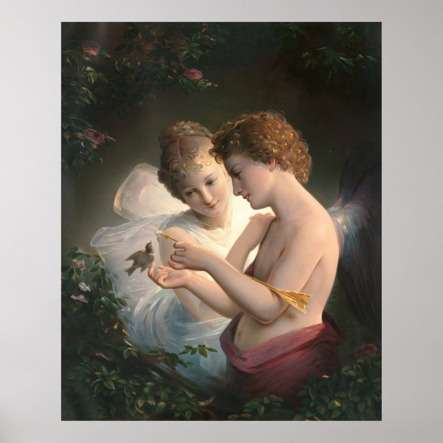 Poster Cupido e Psiquê, Louis Prang (Frente)