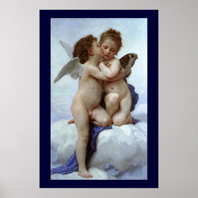 Póster Cupido e Psiquê quando crianças / Primeiro Beijo d (Frente)