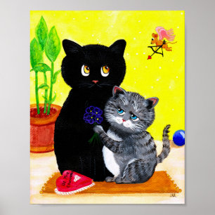 Póster Cupido engraçado Creationarts do gato dos
