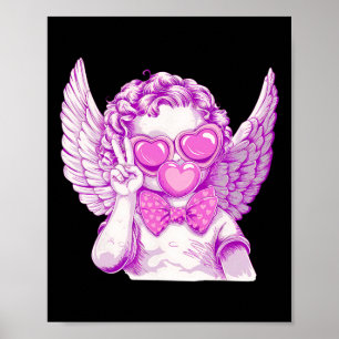 Poster Cupido Retro Dia dos Namorados Fofo Cupido Retro S