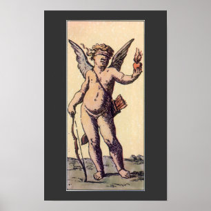 Póster Cupido Vintage Clindfolado, Dia de os namorados Ta