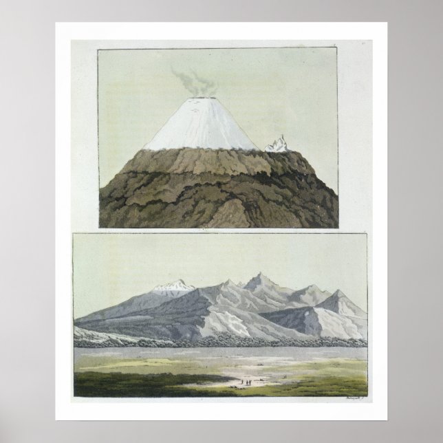 Póster Cúpula de Cotopaxi (topo) e erupção de Coto (Frente)