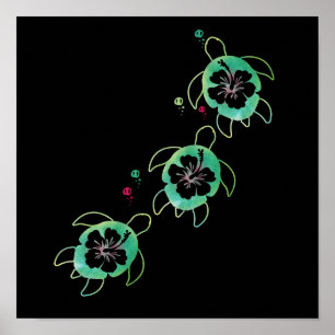Poster Cura de Arte da Parede da Flor do Mar Artístico Hi