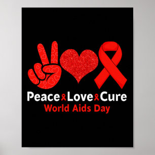 Poster Cura de Paz e Amor Semana do Laço Vermelho Custo d