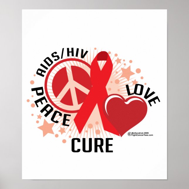 Poster Cura do Amor pela Paz contra AIDS/HIV (Frente)