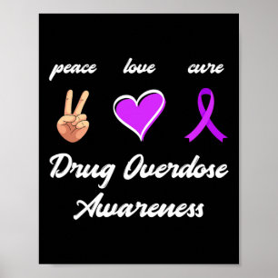 Poster Cura do Amor pela Paz Droga Fita Roxa Sobredosagem
