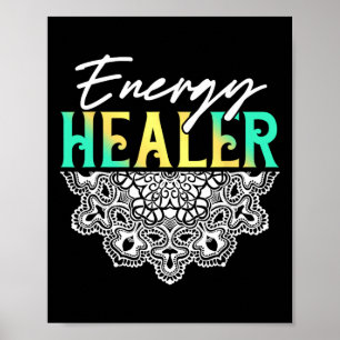 Poster Curandeiro de Energia Mestre de Reiki Yoga Espirit