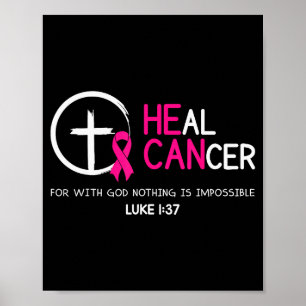Poster Cure Câncer Acredite Em Deus Cristão Conscientizaç