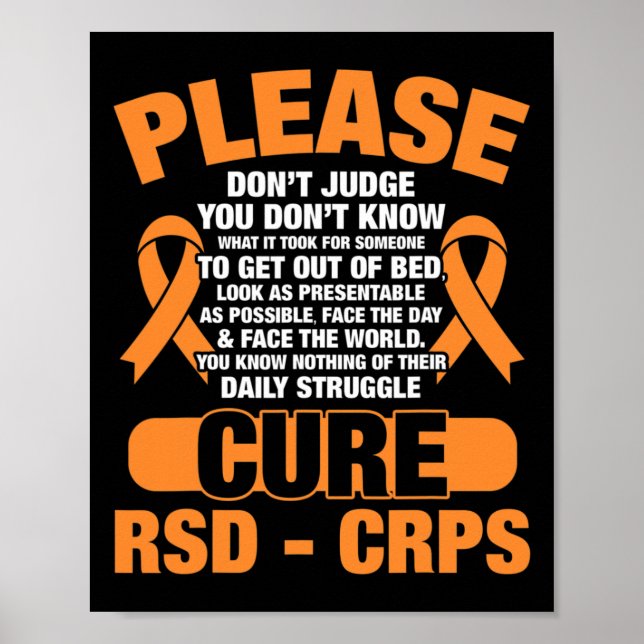 Poster Cure Rsd Crps Suporta Sensibilização De Rsd Crps (Frente)