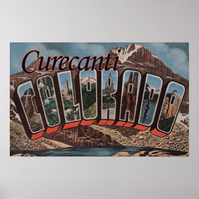 Póster Curecanti, Colorado - Cenas em Grande Letra (Frente)