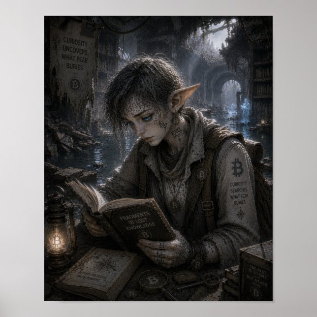 Poster Curiosidade / Explorador / Biblioteca Subterrânea (Frente)