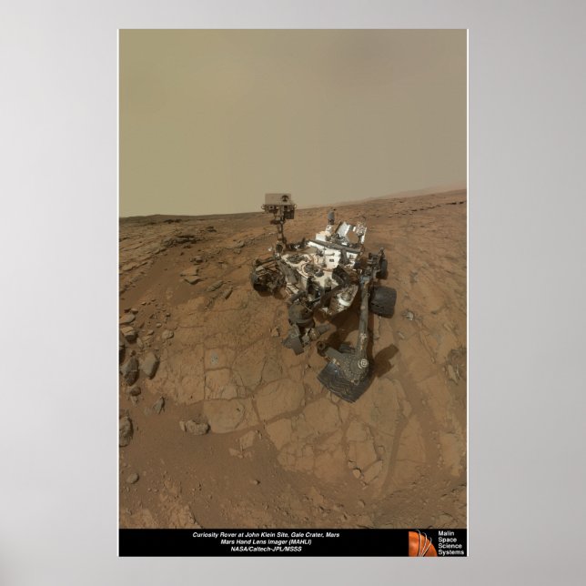 Póster Curiosity Rover no local de John Klein (Frente)