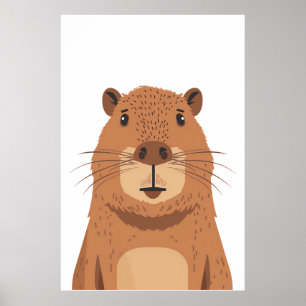 Poster Curioso Capybara Portrait