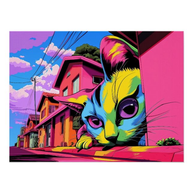 Póster Curioso Colosso: O Gato Gigante na Vizinhança (Frente)