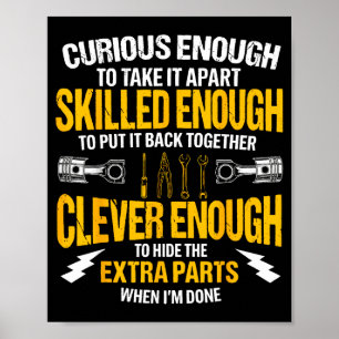 Poster Curioso o Suficiente Para Desmontá-lo Carro Auto G