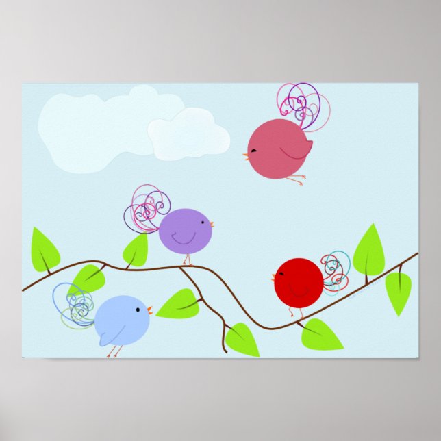 Poster Curly Birdies 1 (Frente)