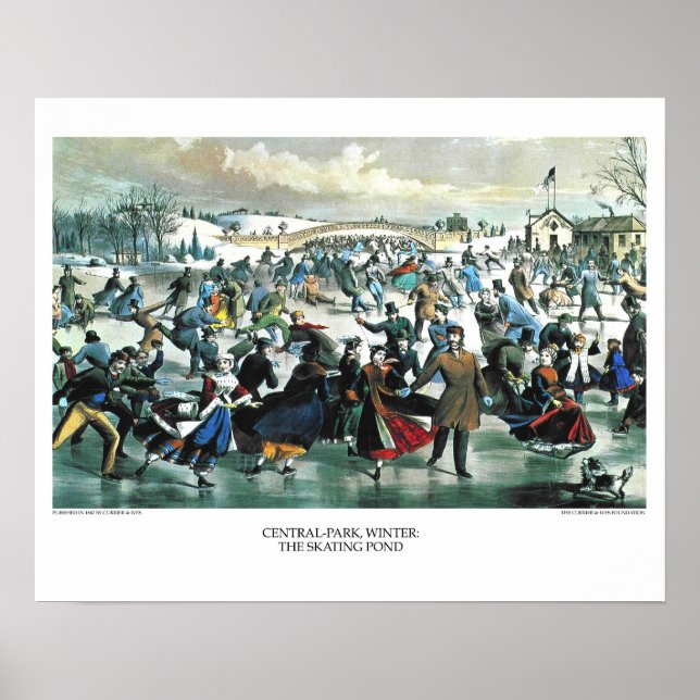 Póster Currier & Ives Lithógrafo: Central Park Winter (Frente)