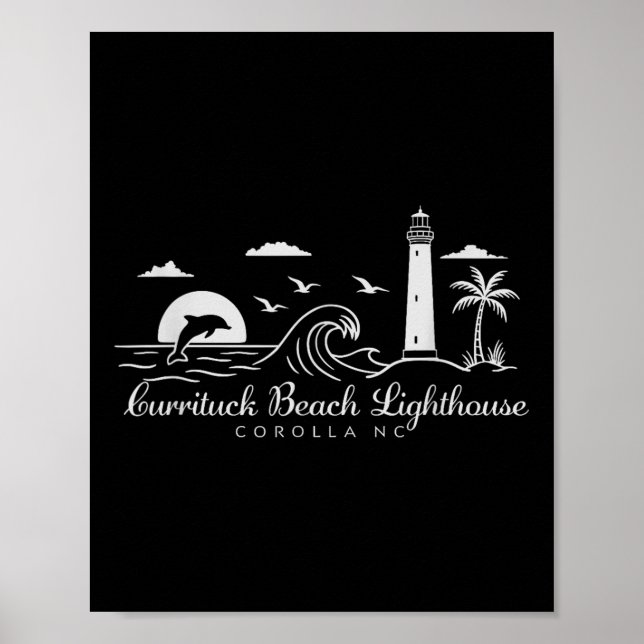 Poster Currituck Beach Lighthouse Corolla Carolina do Nor (Frente)