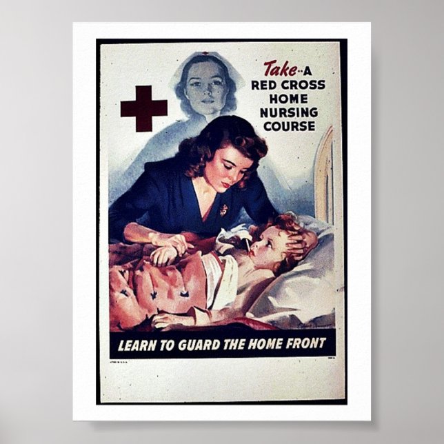 Poster Curso De Enfermagem Em Casa Bruto Do Take-A Red (Frente)