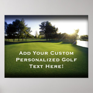 Póster Curso de Golfe Verde no amanhecer